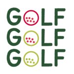 GOLFを3つ並べたスリーゴルフインドアスタジオの正方形ロゴ画像